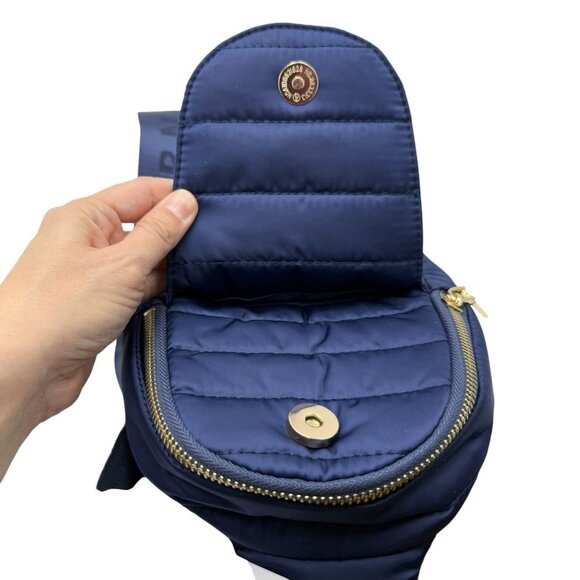Ahdorned Navy Blue Eliza Quilted Puffy Sling Crossbody Purse Travel Bag NEW - Picture 7 of 9